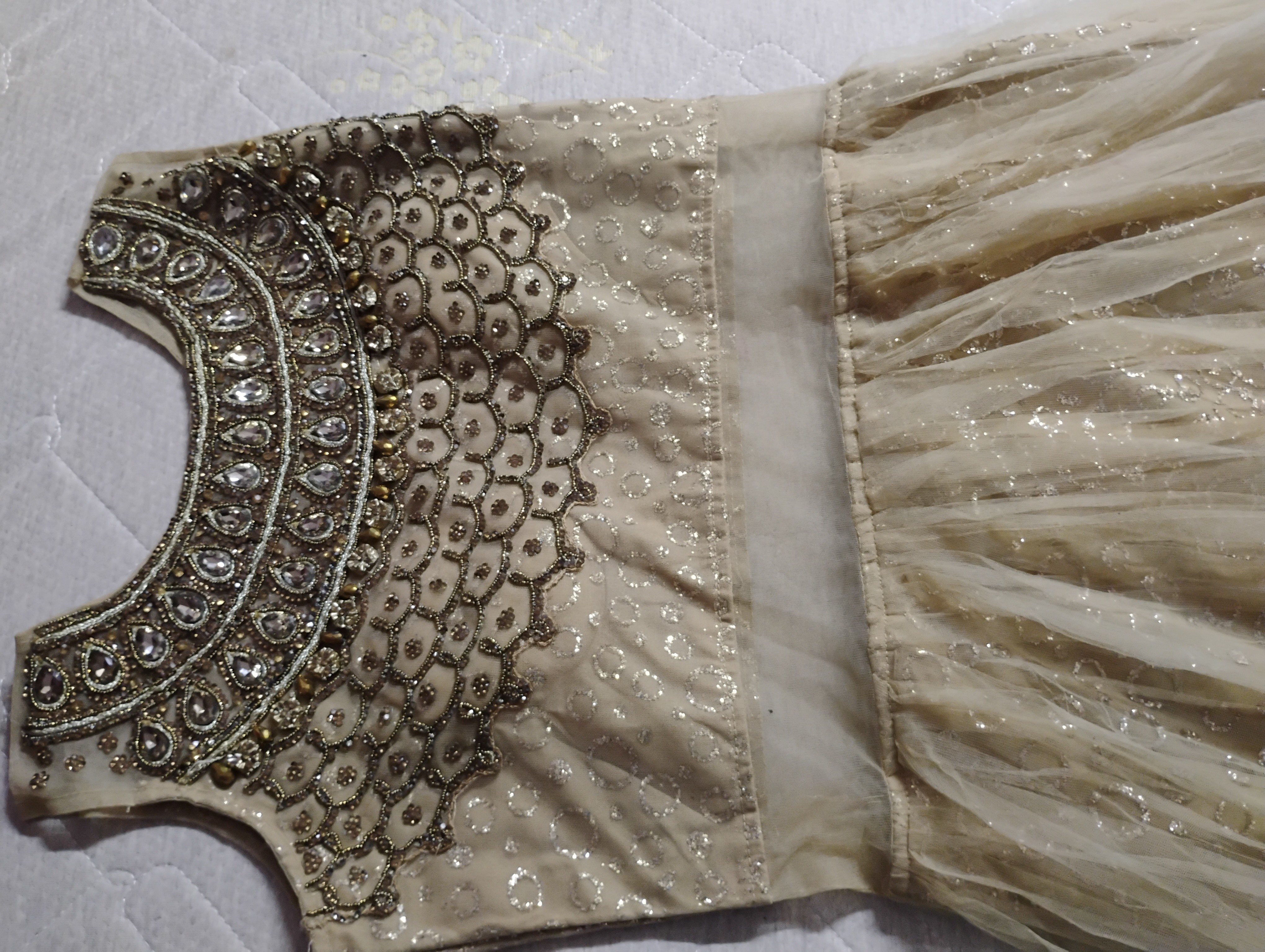 Golden colour gown available for sale