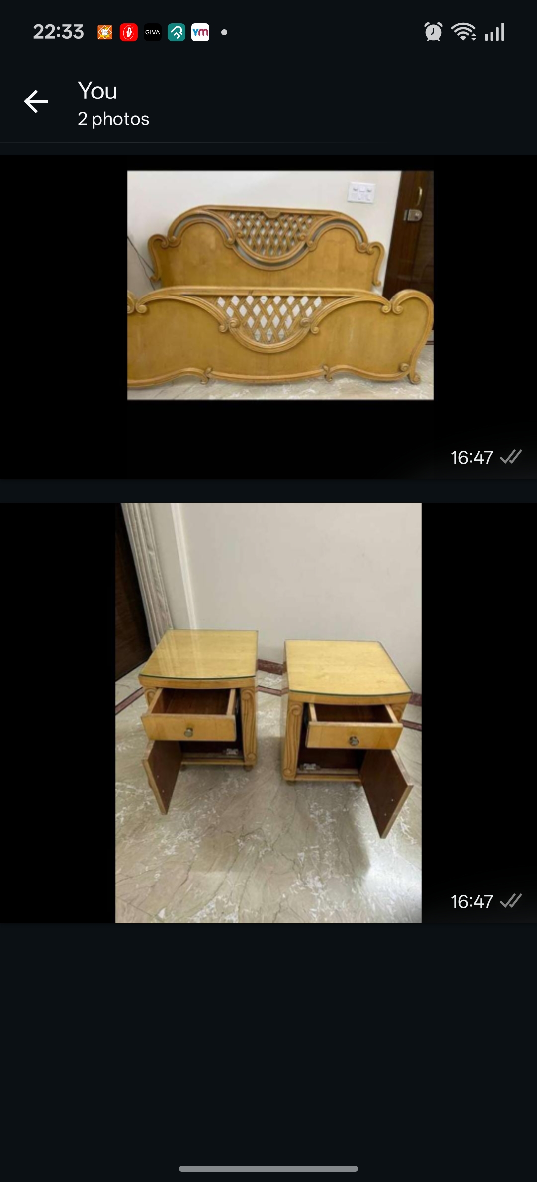 Bed front back side drawers  almirah and chairs available for sale