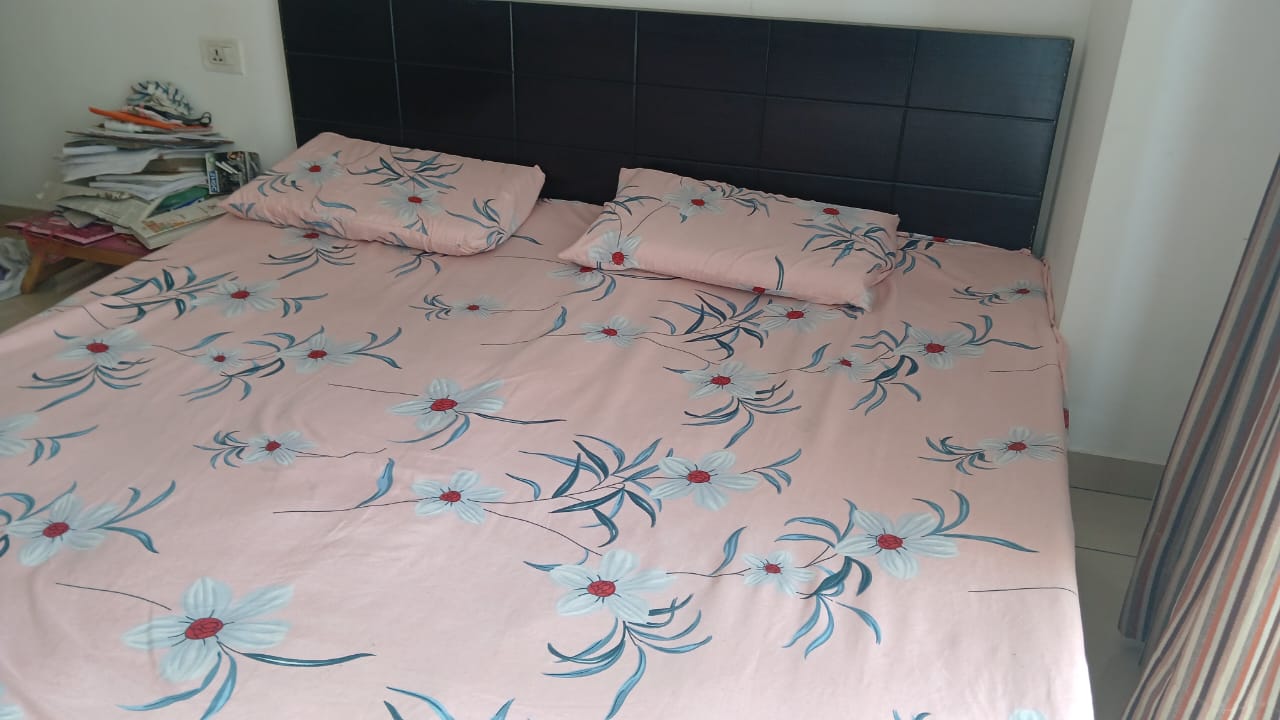 Low rise double bed with mattress available for sale