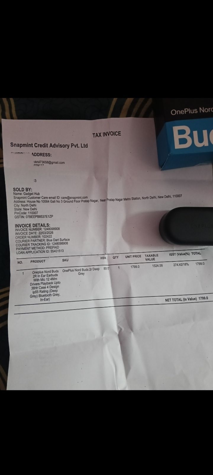 One plus Ear bud available for sale