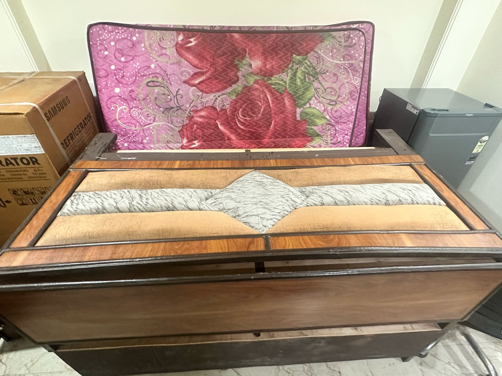 Double Bed with Matress and Side Table available for sale
