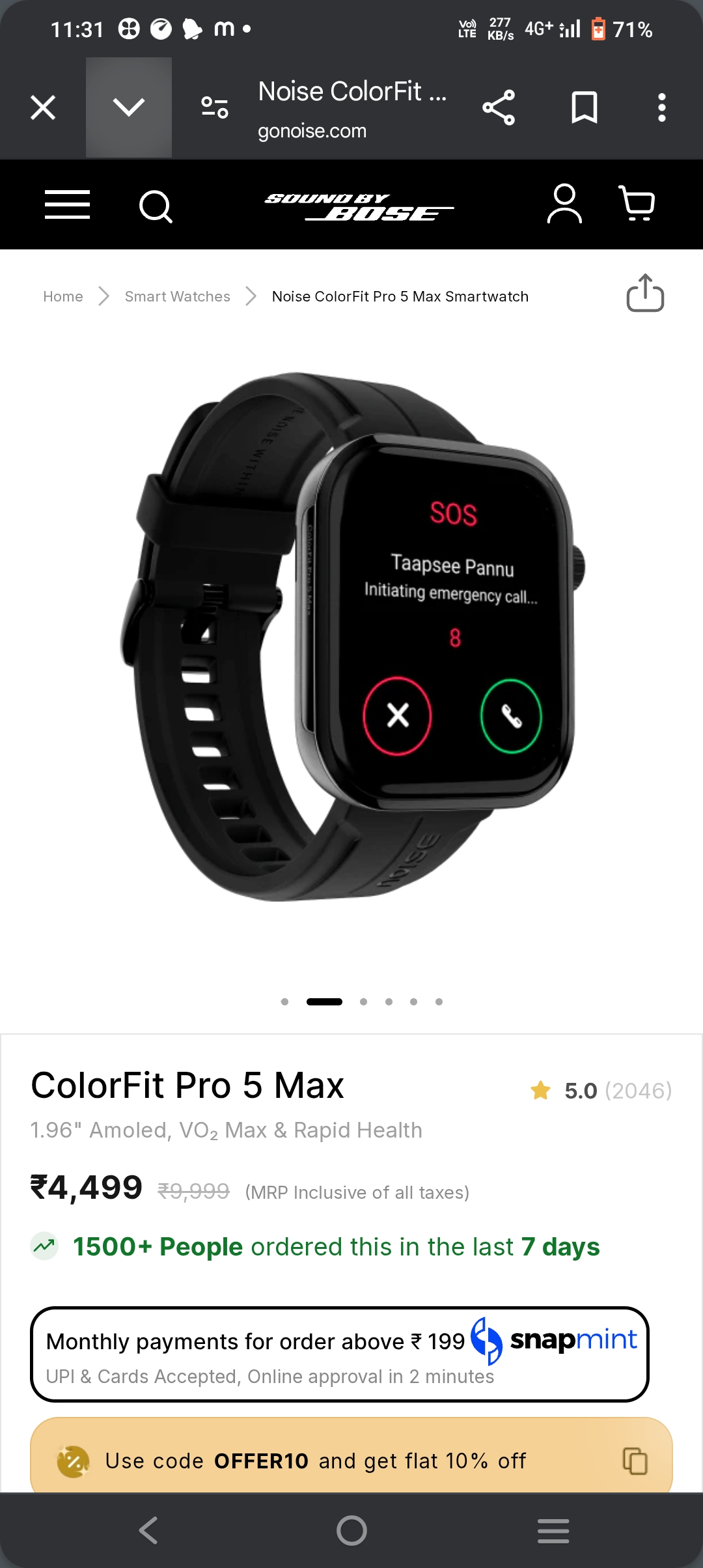 Noise Smart Watch available for sale