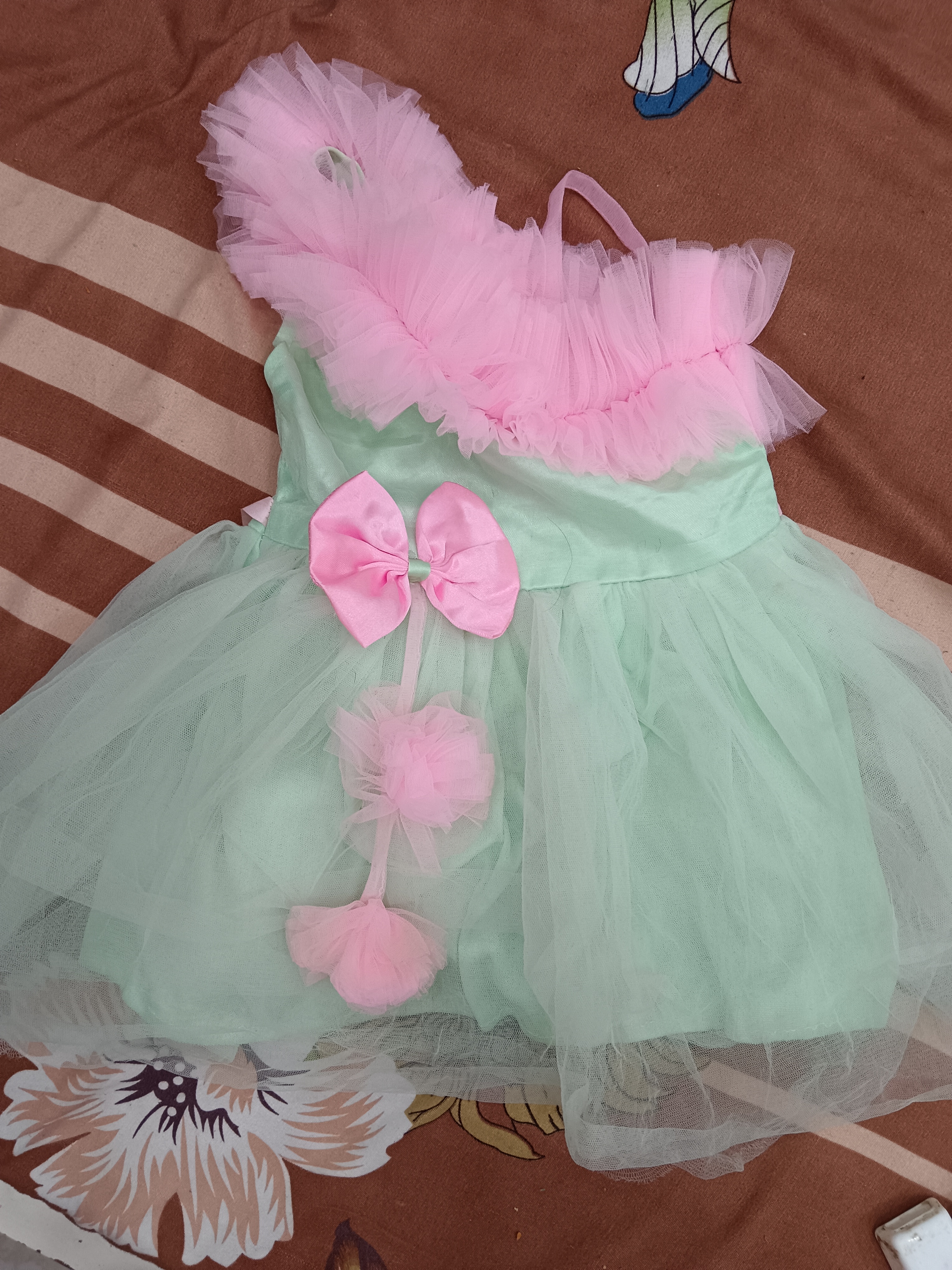 Party wear girls one shoulder pleated dress available for sale
