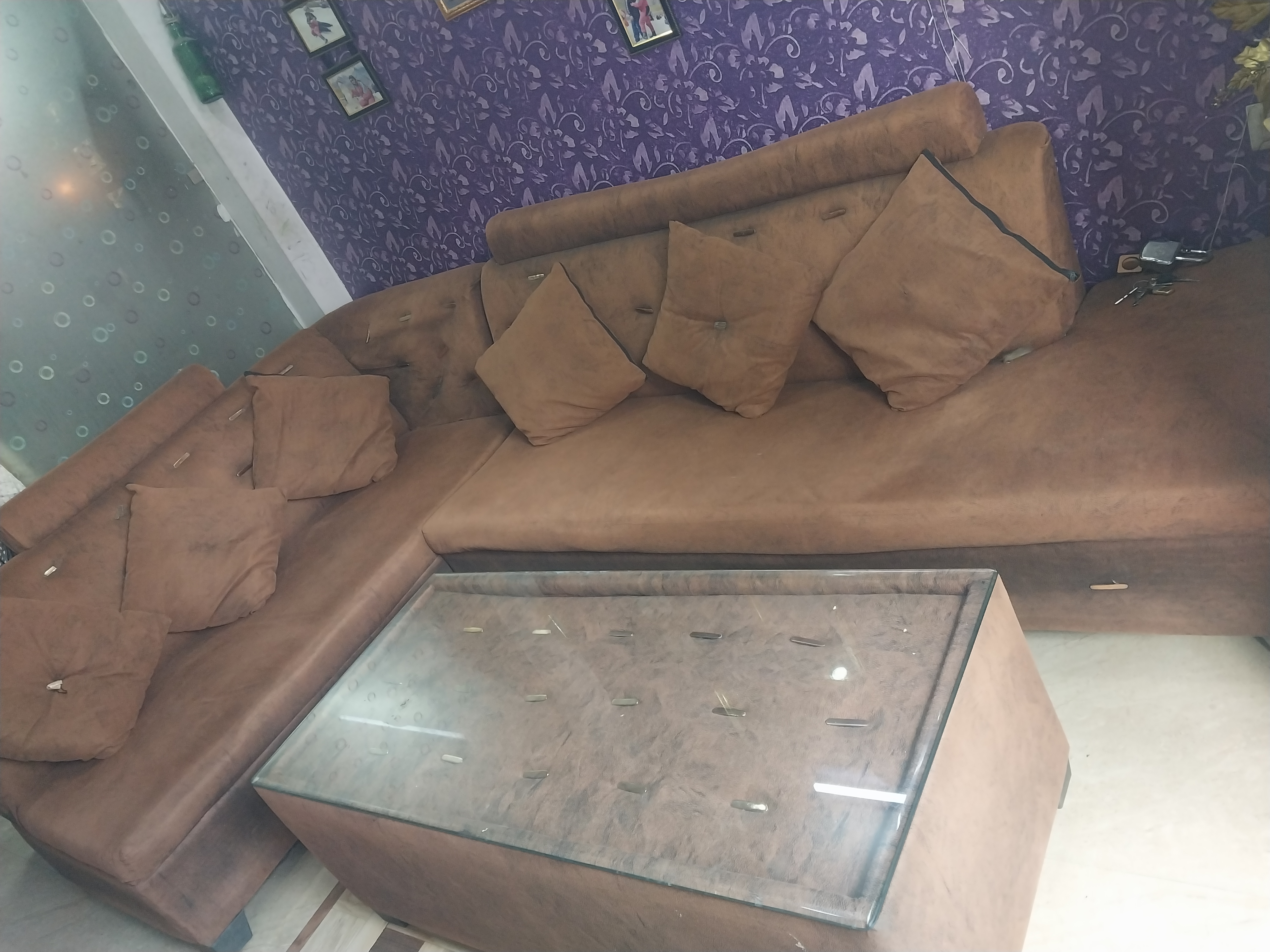 L shape sofa set available for sale