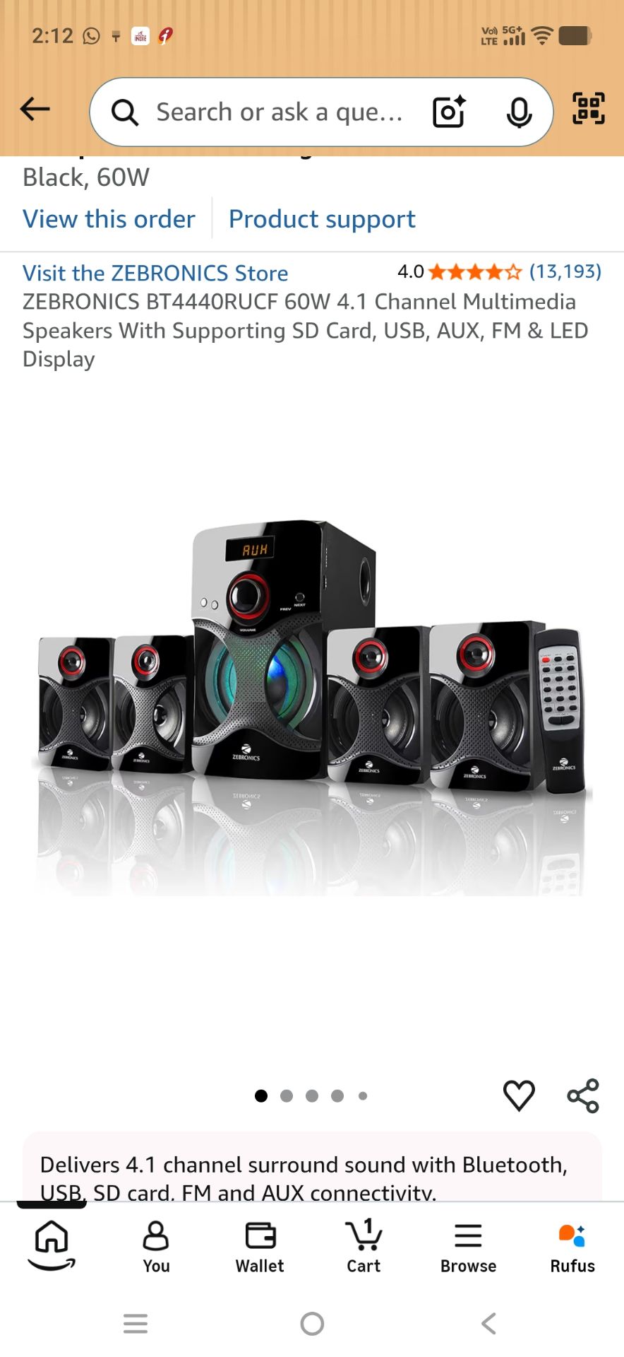 Zebronics Speakers Music System available for sale