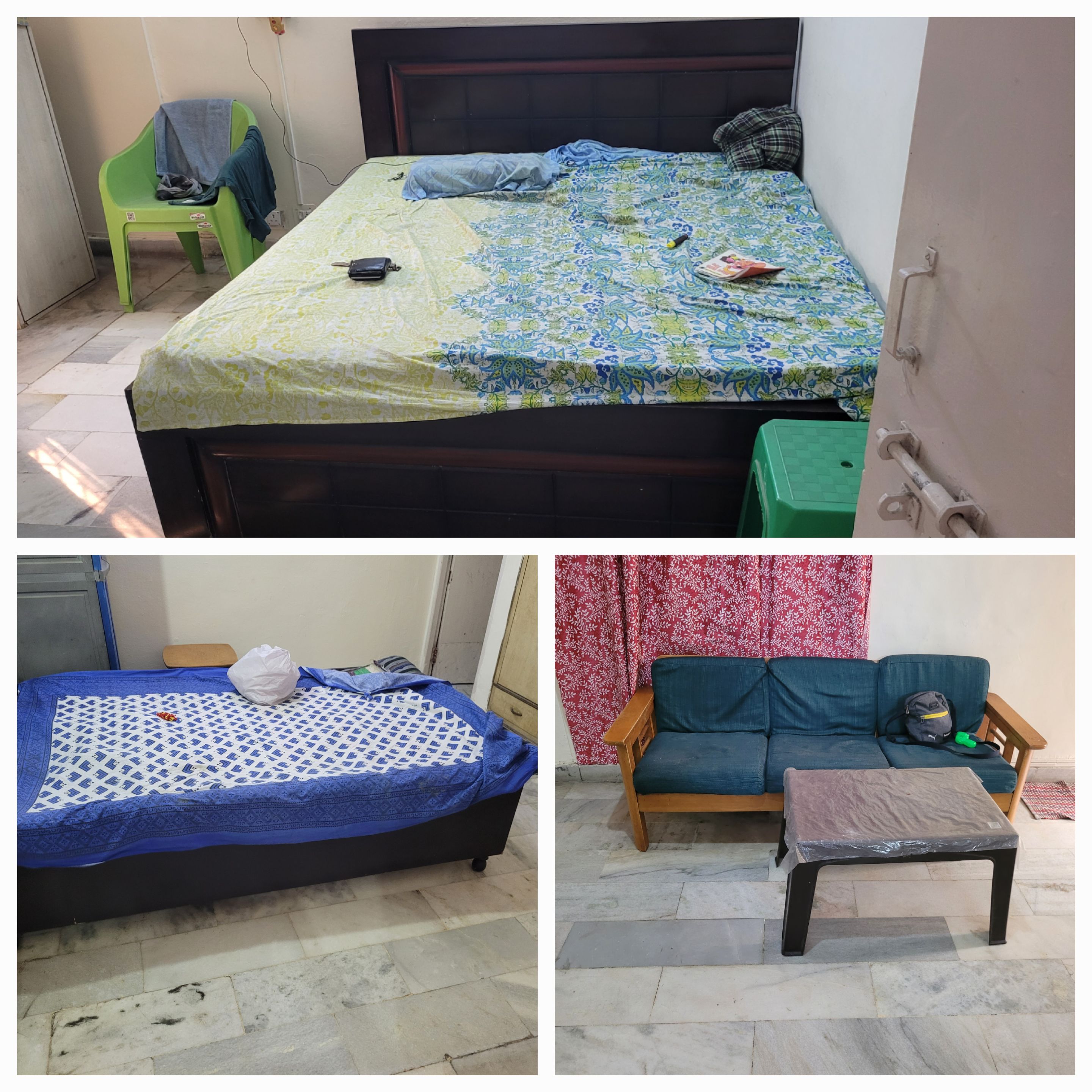 King size bed and single bed along with 3 seater sofa available for sale