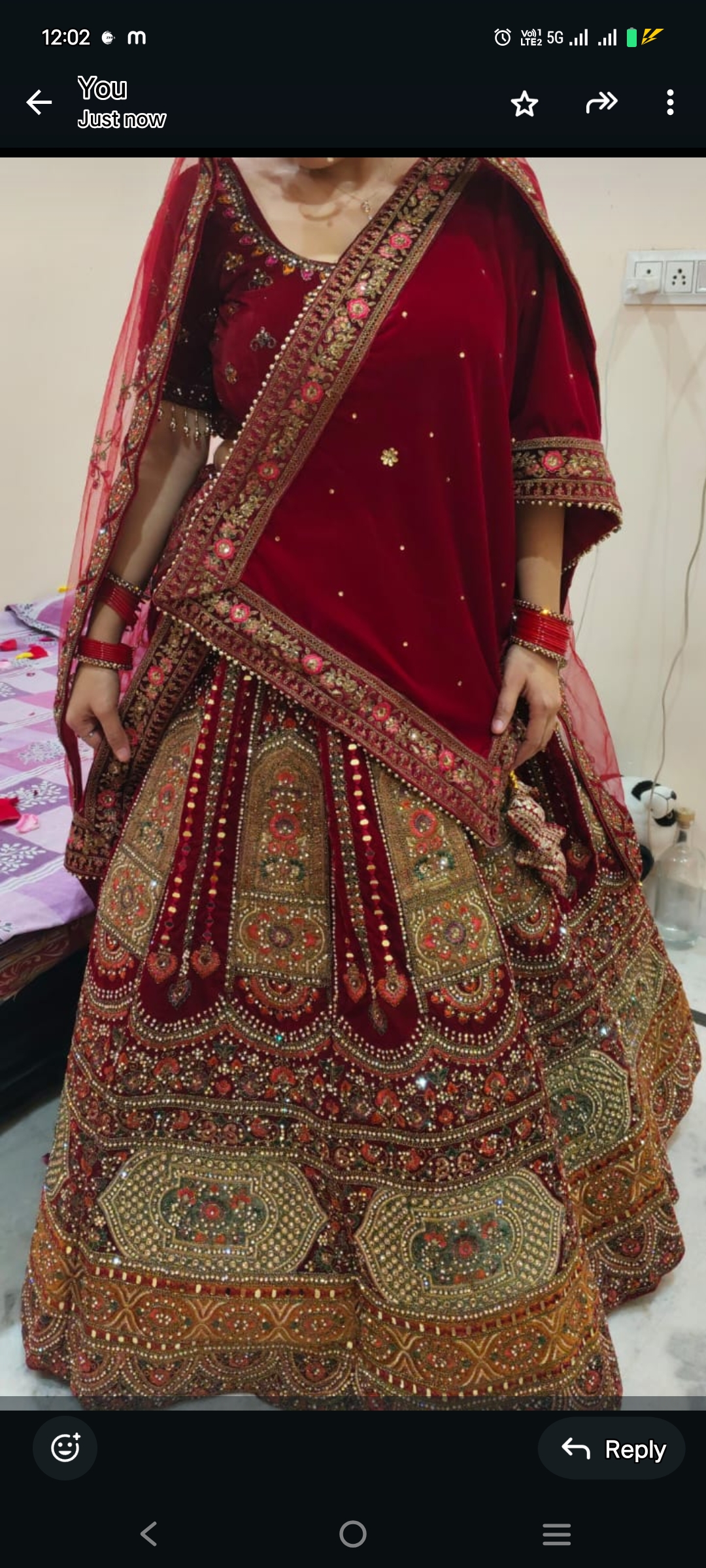 Bridal lahnga  with dubble dupatta  available for sale