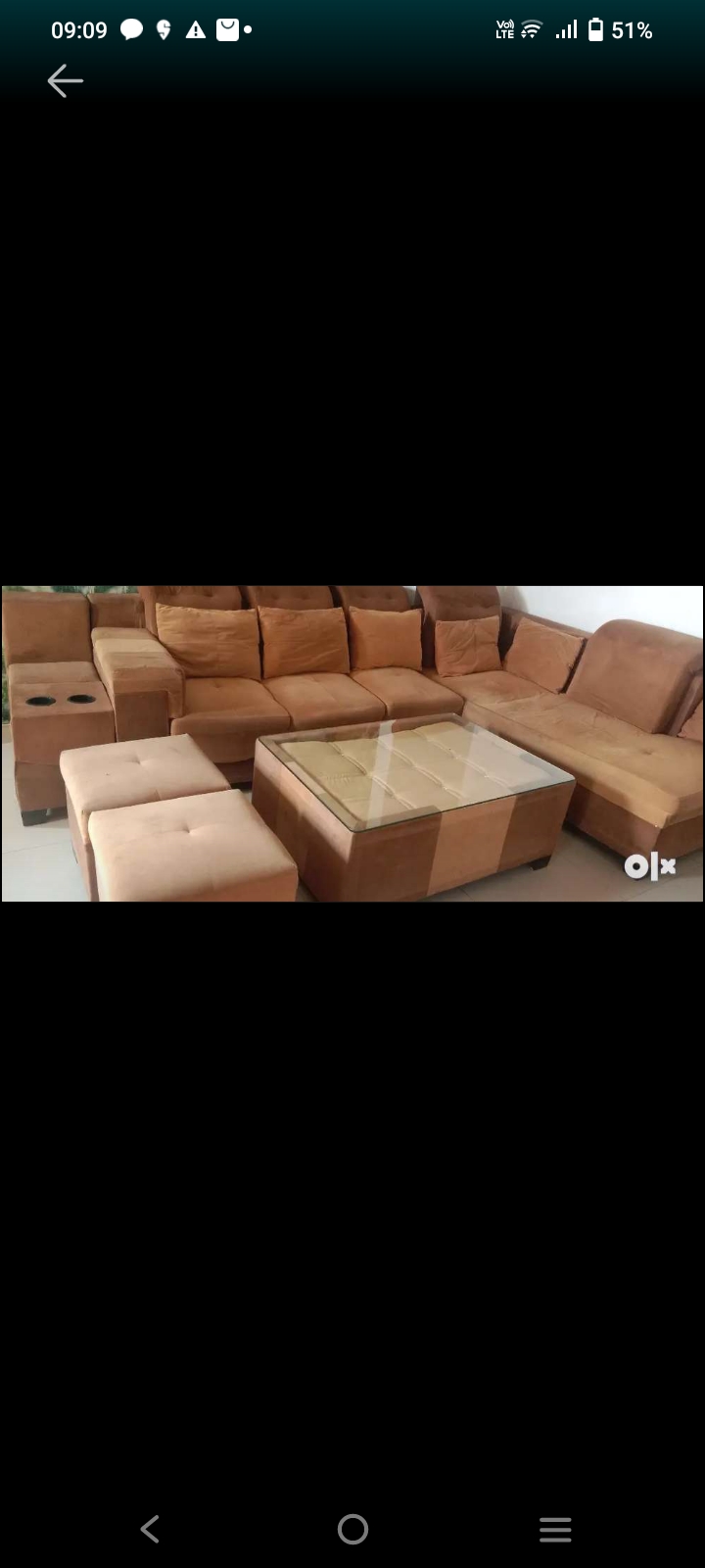 7 seater sofa and table with 2 puffs available for sale