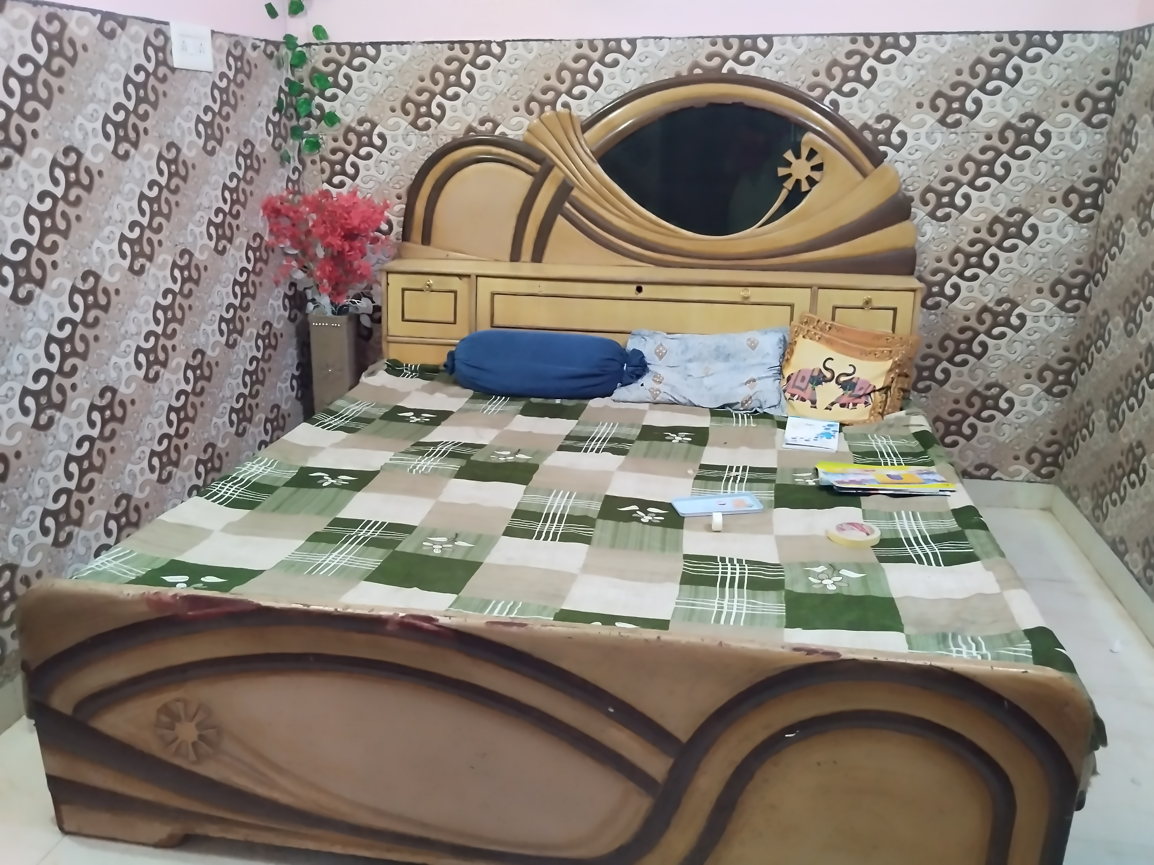 Double bed 6 by 6 with storage box available for sale