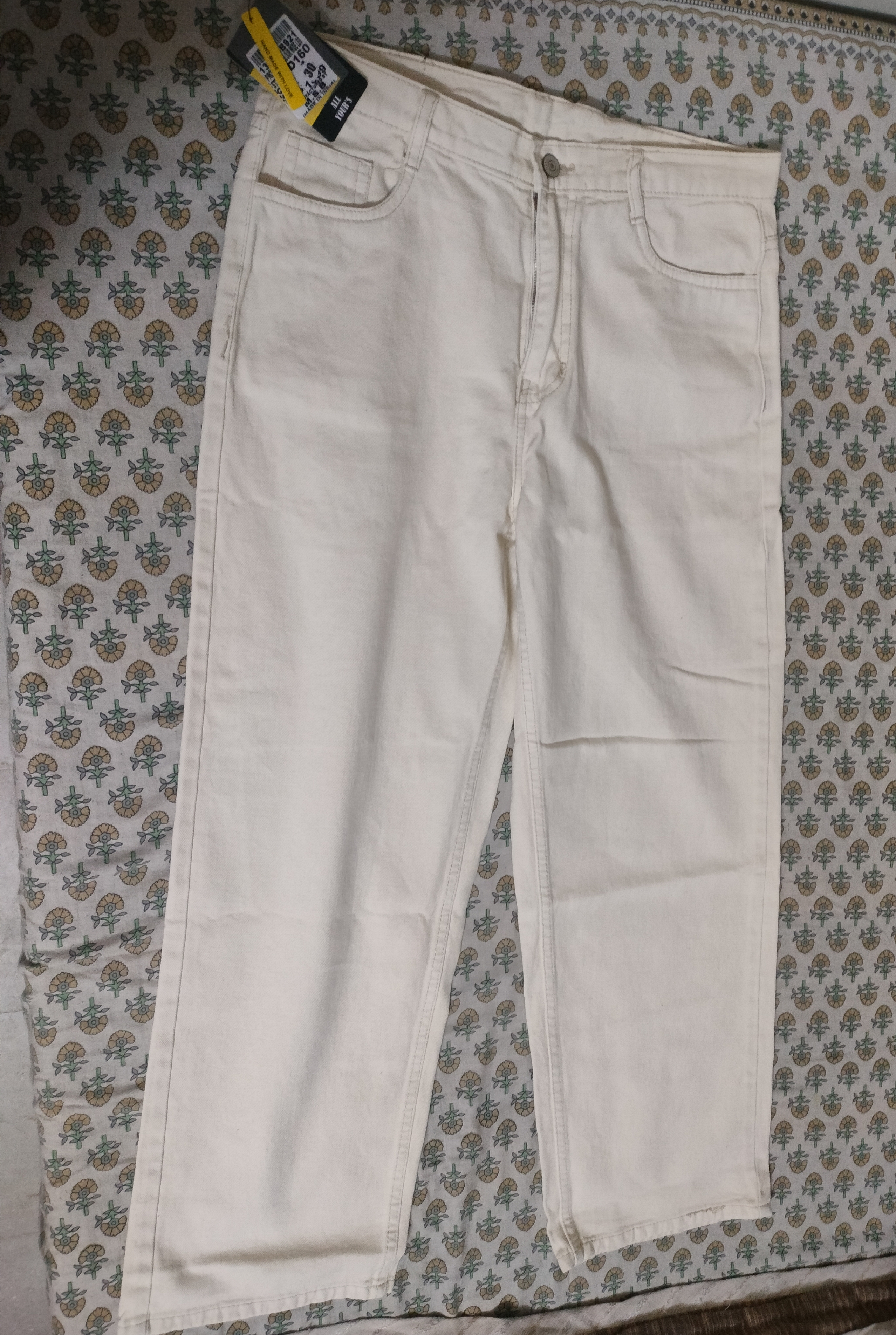 Trending beige colour stylish jeans available for sale