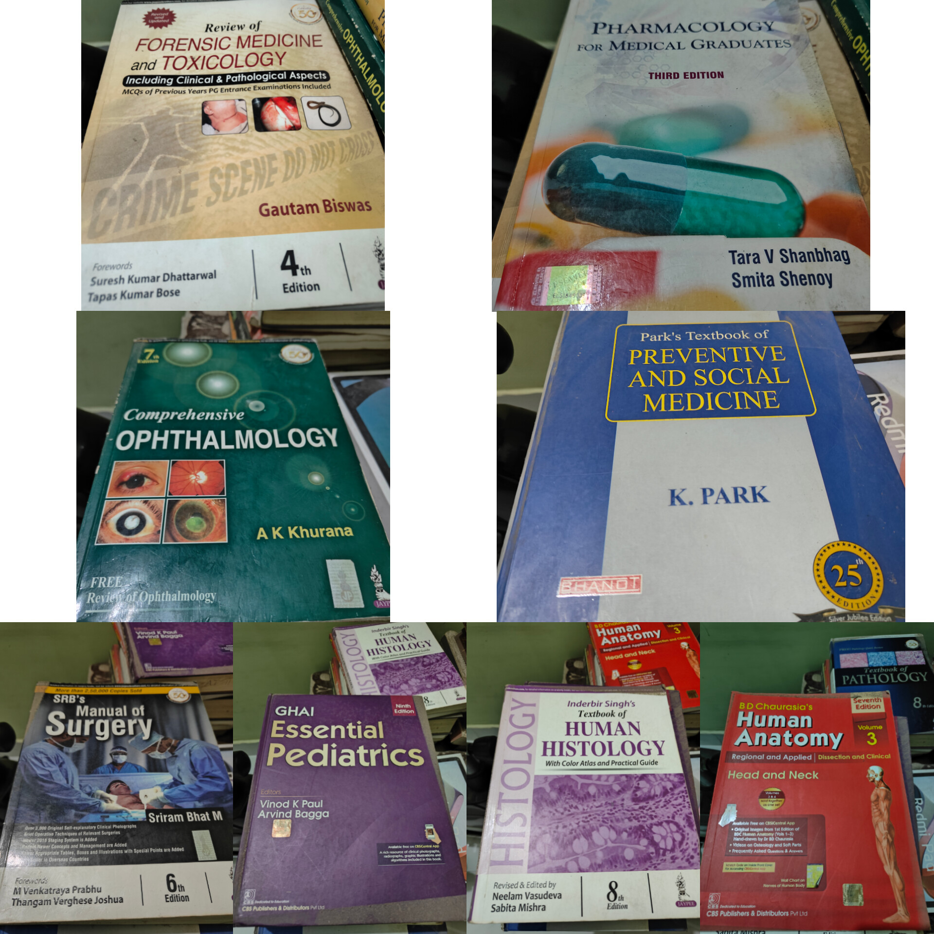 Medical preparation books (NEET UG and PG)