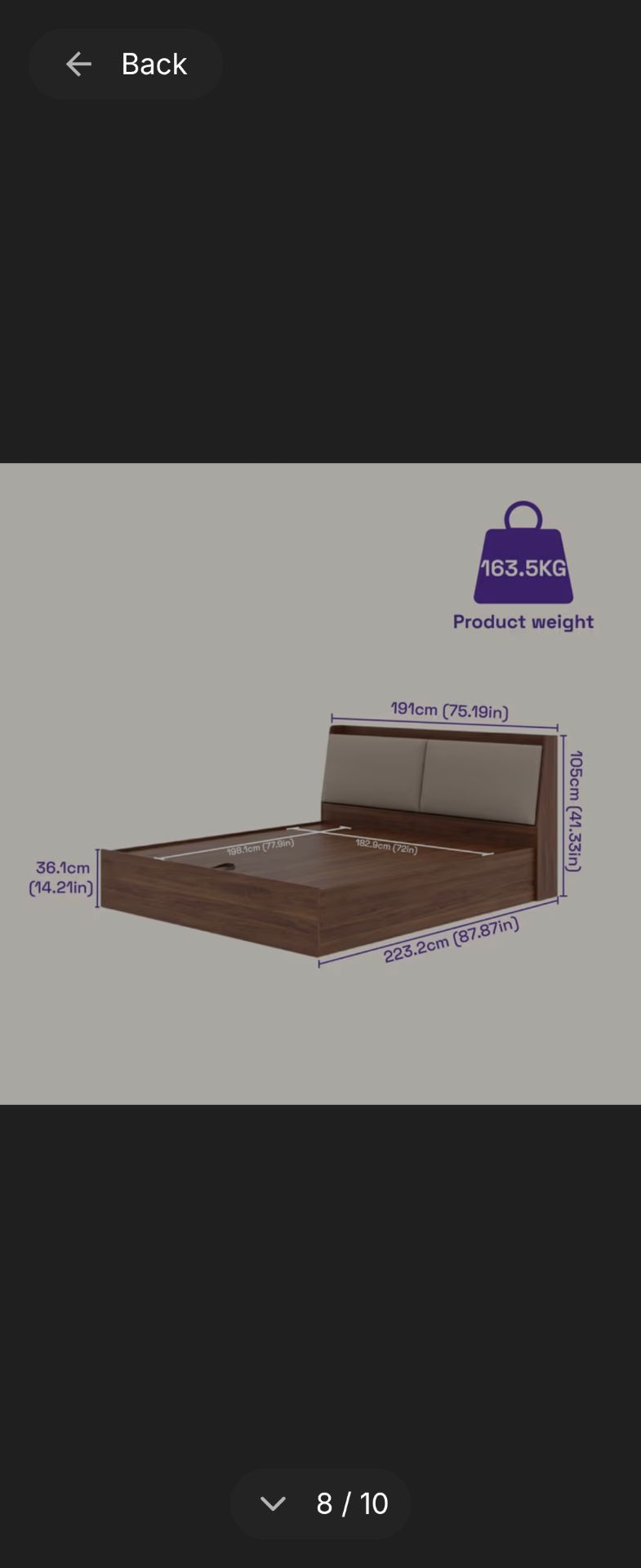 King Hydraulic Storage Bed  available for sale